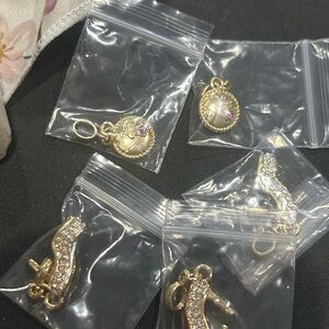 Gold Effy Charm Set with Purple Accents